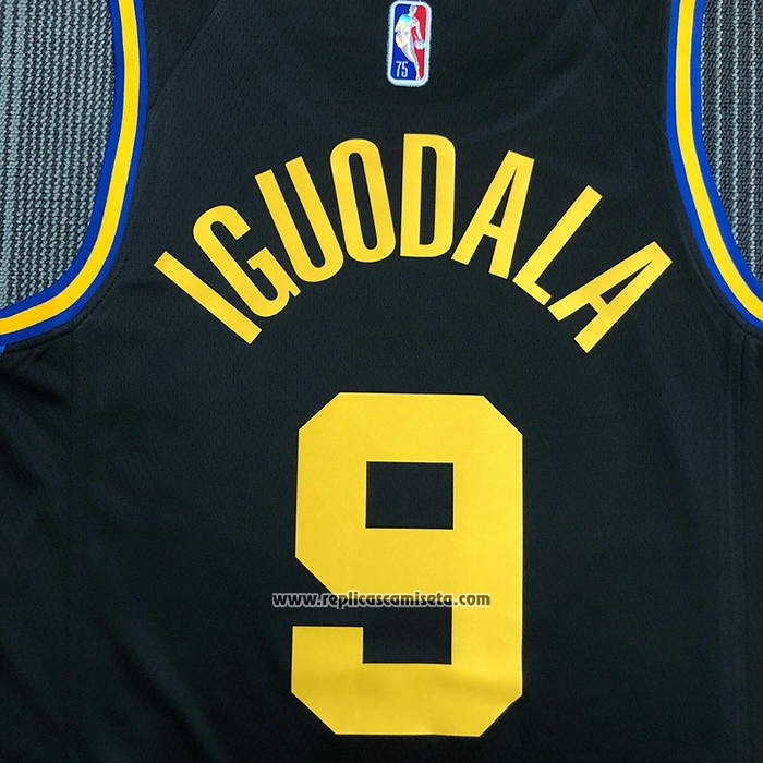 Camiseta Golden State Warriors Andre Iguodala #9 Ciudad 2021-22 Negro